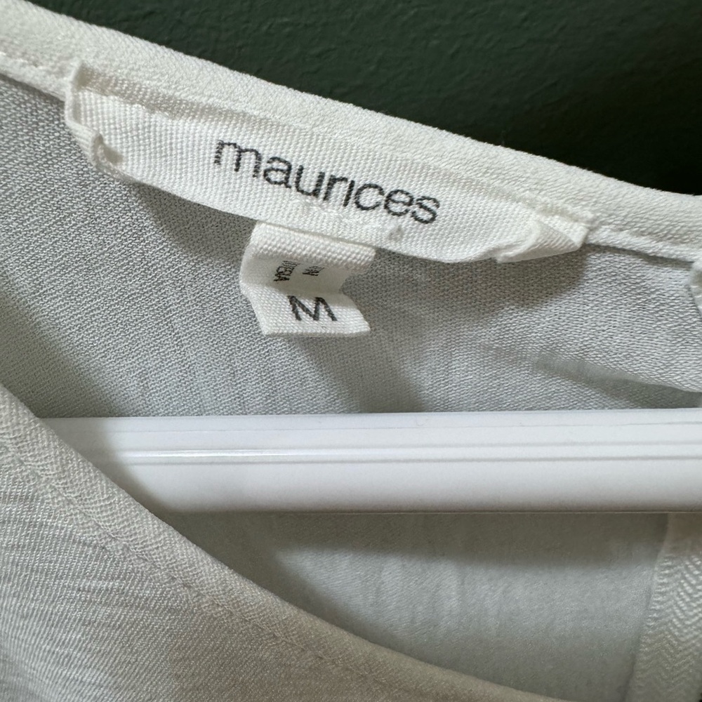 Maurices White Cuffed Sleeve Relaxed Blouse - Picture 3 of 4